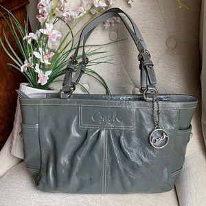 Coach Genuine Leather Handbag in Grey with Dustbag